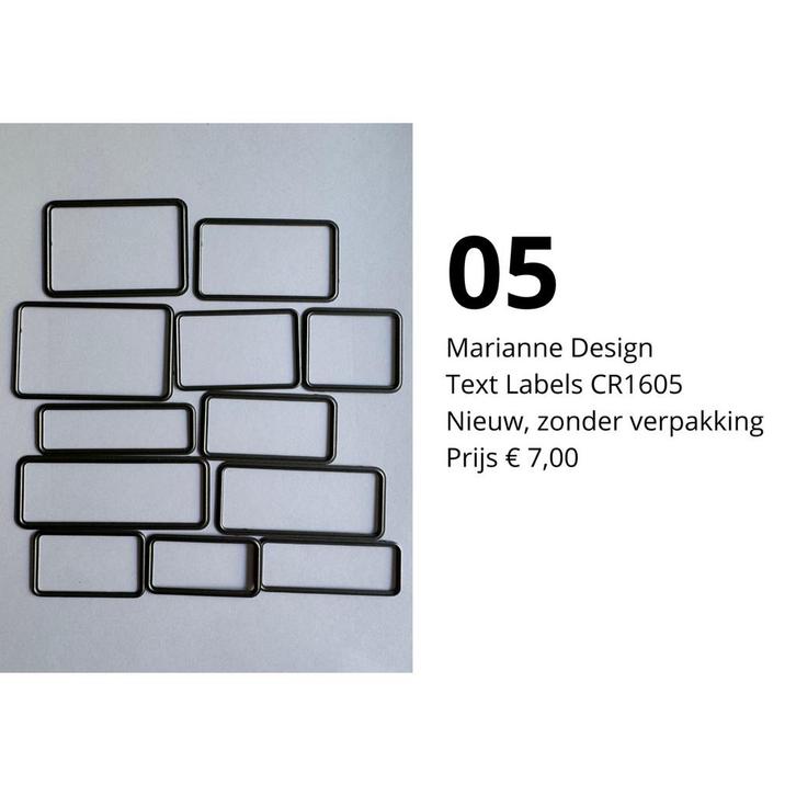 Marianne Design Snijmal Text Labels CR 1605, Nu € 5,50, Hobby en Vrije tijd, Kaarten | Zelf maken, Nieuw, Pons of Mal, Overige thema's