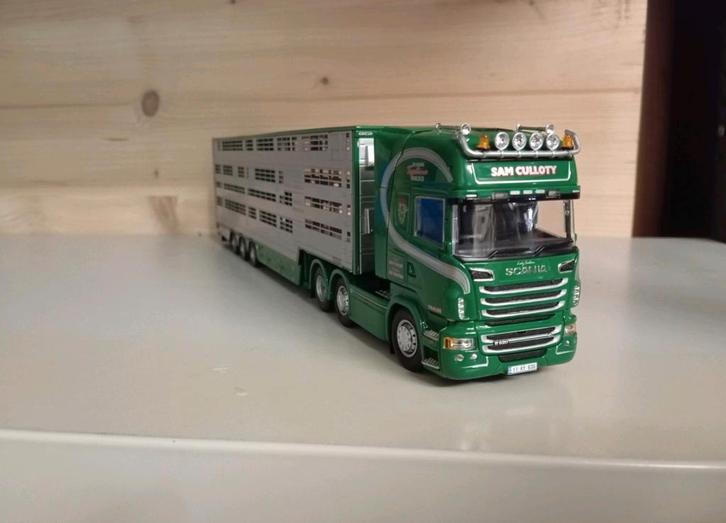Scania R Sam Culloty vee oplegger Tekno, Hobby en Vrije tijd, Modelauto's | 1:50, Nieuw, Bus of Vrachtwagen, Tekno, Ophalen of Verzenden