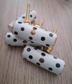 Porseleinen kastknop zwarte stip, Ophalen of Verzenden, Nieuw