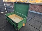 Oude hutkoffer/ kist op wieltjes, Ophalen, Gebruikt