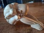 Houten beeld Yogiman 16 cm lang 12 cm hoog., Ophalen of Verzenden, Zo goed als nieuw