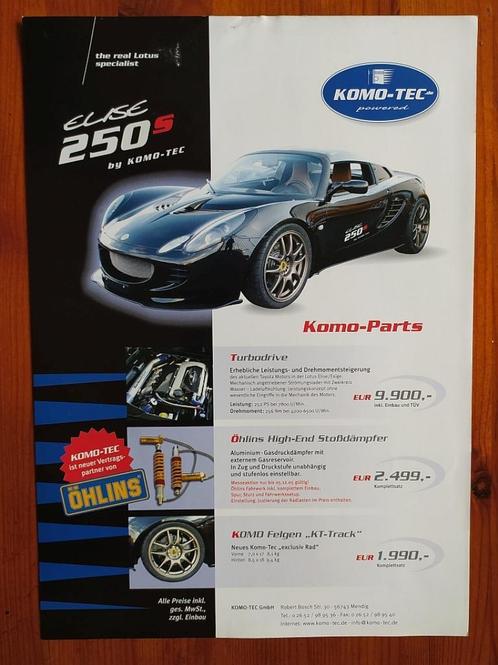 Komo-tec Lotus Elise 250s brochure folder, Boeken, Auto's | Folders en Tijdschriften, Zo goed als nieuw, Ophalen of Verzenden