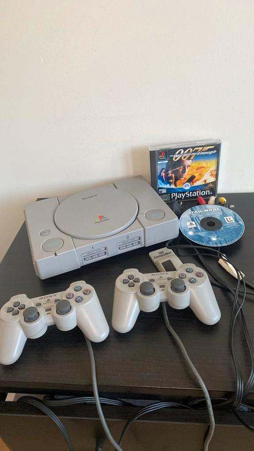 PlayStation 1 met Games, Spelcomputers en Games, Spelcomputers | Sony PlayStation 1, Zo goed als nieuw, Met 2 controllers, Met games