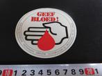 sticker Rode Kruis Bloedbank Groningen Drenthe GEEF BLOED !, Ophalen, Zo goed als nieuw