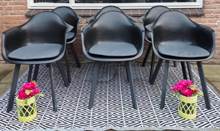 6 hele mooie moderne kunstof tuinstoelen intratuin, Tuin en Terras, Tuinstoelen, Gebruikt, Kunststof, Ophalen