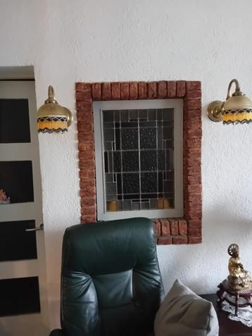 2 stel antiek art deco glazen wandlampjes  beschikbaar voor biedingen