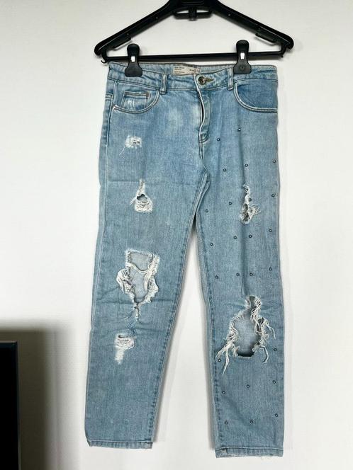Zara Low-Waist Distressed Jeans – Maat 11/12 (152 cm), Kinderen en Baby's, Kinderkleding | Maat 152, Zo goed als nieuw, Meisje