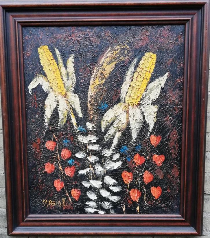 Rangé ~pseudoniem W. Enneking (1923). Mais & bloemen. 58/68, Antiek en Kunst, Kunst | Schilderijen | Klassiek, Ophalen