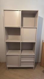 Prachtige taupe vakkenkast met werkende deurtjes en lades, Ophalen, Zo goed als nieuw, 25 tot 50 cm