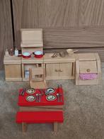 Leuk houten keuken tafeltje poppenhuis 1:12, Ophalen of Verzenden, Gebruikt, Poppenhuis
