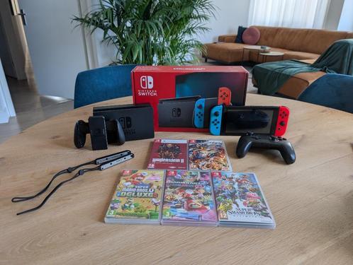 Nintendo Switch in nette staat + 5 spellen, Spelcomputers en Games, Games | Nintendo Switch, Zo goed als nieuw, Overige genres