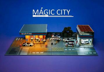Magic City Martini Pompstation Showroom Inc Led 1:64 Nieuw  beschikbaar voor biedingen