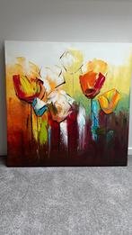 Bloemen schilderij 80x80cm - Kunsthandel Cedi, Antiek en Kunst, Ophalen