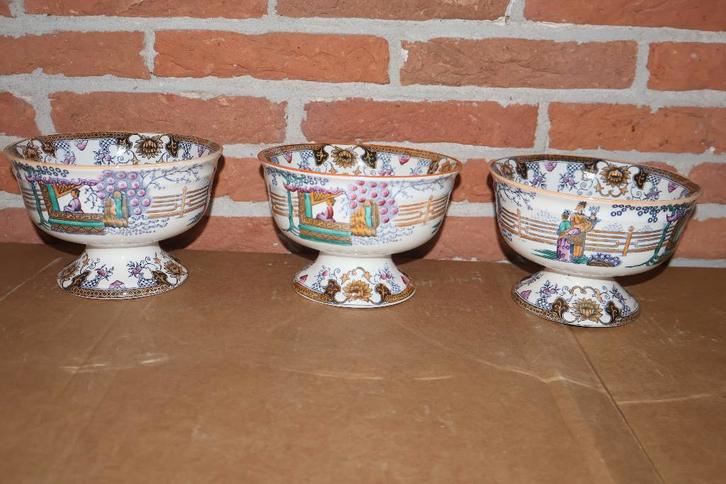 3 x antieke kastkom kabinetkom Canton, Antiek en Kunst, Antiek | Schalen, Ophalen of Verzenden