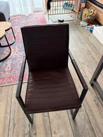 Set van 4 eetkamerstoelen, Huis en Inrichting, Stoelen, Ophalen, Gebruikt, Bruin, Leer