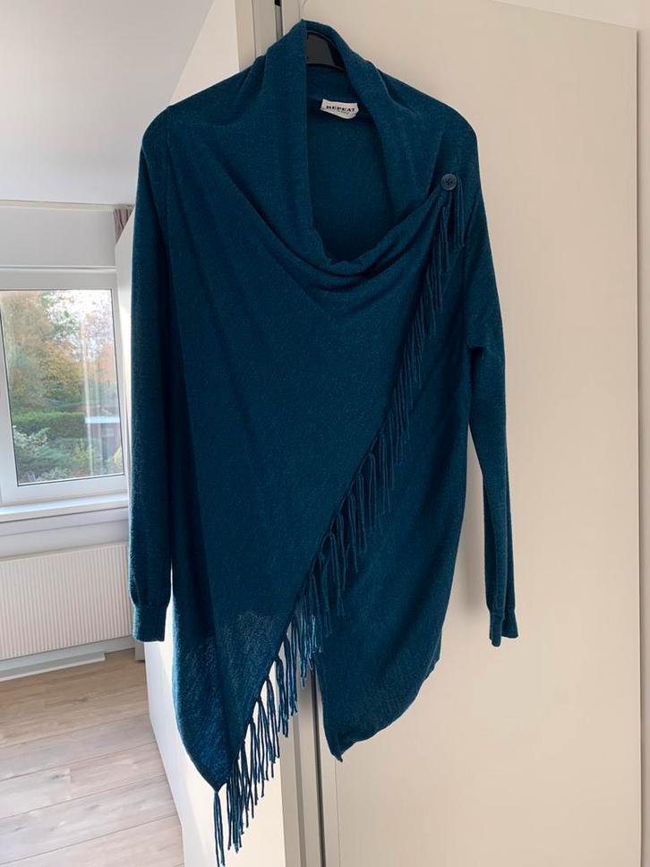 Vest/ trui van merk Repeat., Kleding | Dames, Truien en Vesten, Zo goed als nieuw, Maat 38/40 (M), Blauw, Ophalen of Verzenden