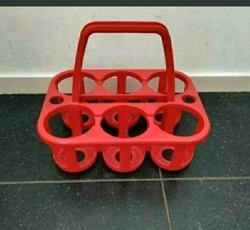 CURVER,Flessenrek,6 flessen,ROOD,1970,kunststof,RETRO,fles, Huis en Inrichting, Keuken | Keukenbenodigdheden, Zo goed als nieuw