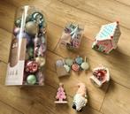 Set kerstballen + kerst accessoires Pastel roze candy thema, Diversen, Ophalen of Verzenden, Zo goed als nieuw