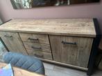 Mango houten dressoir  met gietijzer, Huis en Inrichting, Kasten | Dressoirs, Ophalen, Zo goed als nieuw, 25 tot 50 cm, 150 tot 200 cm