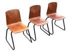 Vintage Partij 31x Flötotto Thur op Seat Pagholz schoolstoel
