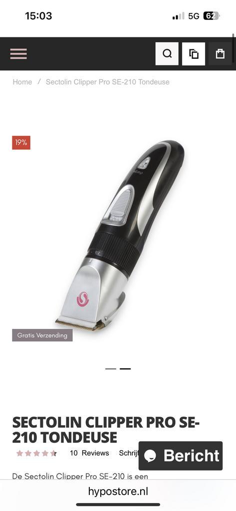 Sectolin tondeuse, Dieren en Toebehoren, Paarden en Pony's | Verzorgingsproducten, Zo goed als nieuw, Ophalen