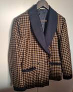 Vintage blazer maat 38 bruin/blauw Houndstooth patroon, Ophalen of Verzenden, Zo goed als nieuw, Maat 38/40 (M), Blauw