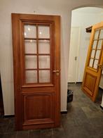 3 massief eikenhout deur, paneeldeur, glas, roedeverdeling, Ophalen, 80 tot 100 cm, Binnendeur, Zo goed als nieuw