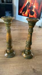 2 kandelaren, Ophalen, Zo goed als nieuw, Hout, 25 tot 50 cm