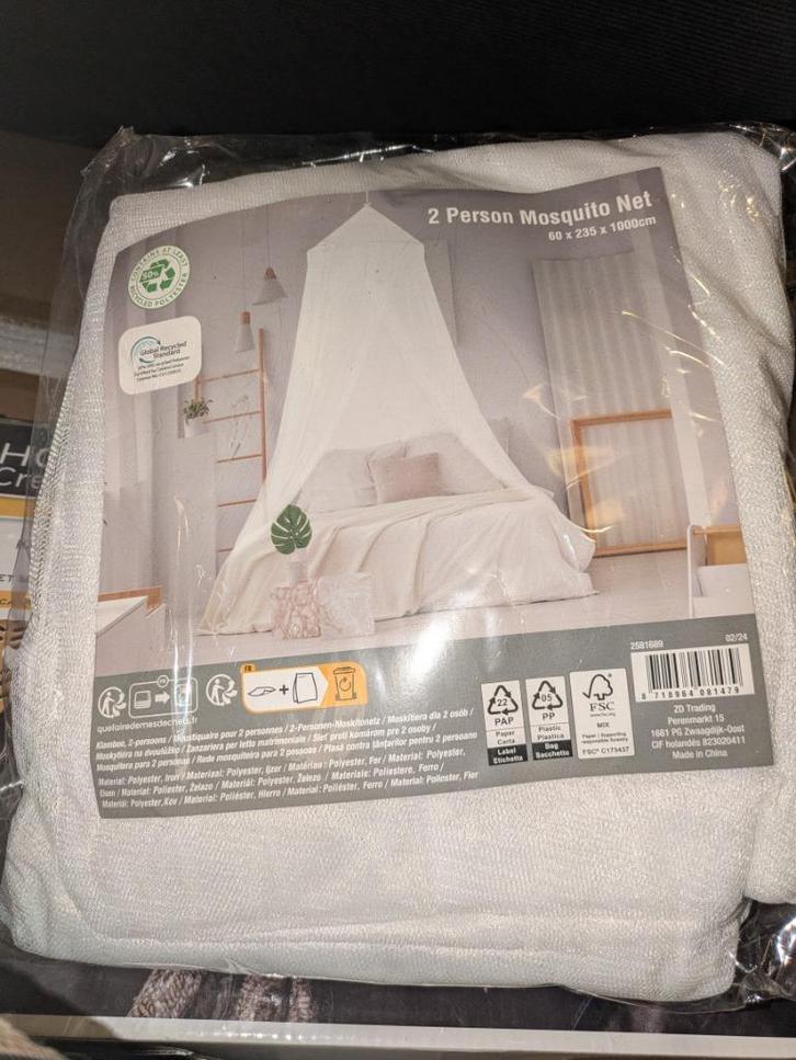 Klamboe 2 personen, Huis en Inrichting, Stoffering | Gordijnen en Lamellen, Nieuw, 200 cm of meer, 200 cm of meer, Wit, Ophalen of Verzenden