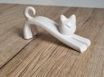 Mooie Vintage Strekkende Kat Keramiek Wit van Peter Selhorst, Ophalen of Verzenden, Gebruikt, Dier