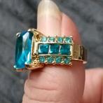 Ring aquamarijn maat 18, Verzenden, Nieuw, Goud