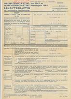 Aangiftebiljet B Inkomstenbelasting, Vermogensbelasting 1942, Ophalen of Verzenden, Overige typen