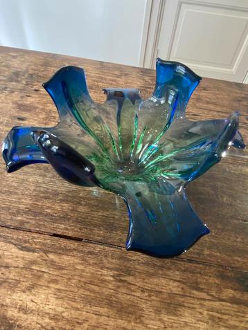 Design glazen schaal Murano stijl, kobaltblauw, turquoise beschikbaar voor biedingen