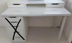Ikea bureau met Alex top shelf + 2 lades wit, Ophalen of Verzenden, Zo goed als nieuw