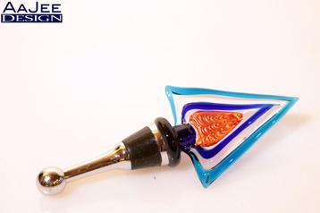 Murano Glass – Decoratieve flessenstop – Blauw groen oranje beschikbaar voor biedingen