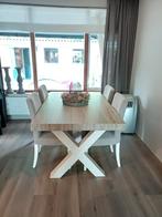 Eetkamertafel Yumali/Silvares + 4 stoelen, Ophalen, 50 tot 100 cm, Zo goed als nieuw, 150 tot 200 cm