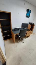 Bureau, zeer compleet met lederen stoel, Huis en Inrichting, Complete inboedels, Ophalen