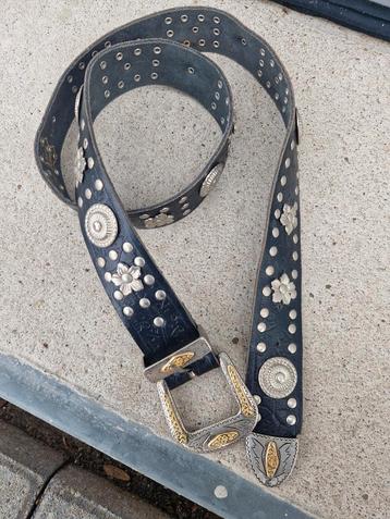 Western country cowboy riem leer zwart lengte 105 cm beschikbaar voor biedingen