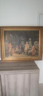 Olie schilderij op doek de pijprokers Frank Moss Bennett, Ophalen of Verzenden