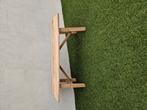 Massief teak houten bankje, Huis en Inrichting, Ophalen, Zo goed als nieuw, Rechthoekig, 125 cm of meer