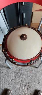 Plafondlamp met glazen schaal en smeedijzer, Ophalen of Verzenden, Gebruikt, Glas, Vintage