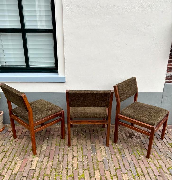 4 Pastoe SA07 eetkamerstoelen Cees Braakman, Huis en Inrichting, Stoelen, Gebruikt, Drie, Hout, Bruin, Ophalen