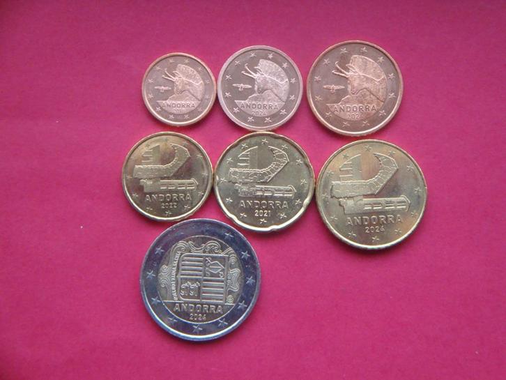 Andorra setje UNC Euromunten 2018 / 2024., Postzegels en Munten, Munten | Europa | Euromunten, Setje, Overige waardes, Overige landen