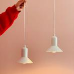 2 vintage Deens Design LAMPEN MidCentury wit metaal Confetti, Gebruikt, Vintage Mid Century Modern Scandinavisch Deens design japandi