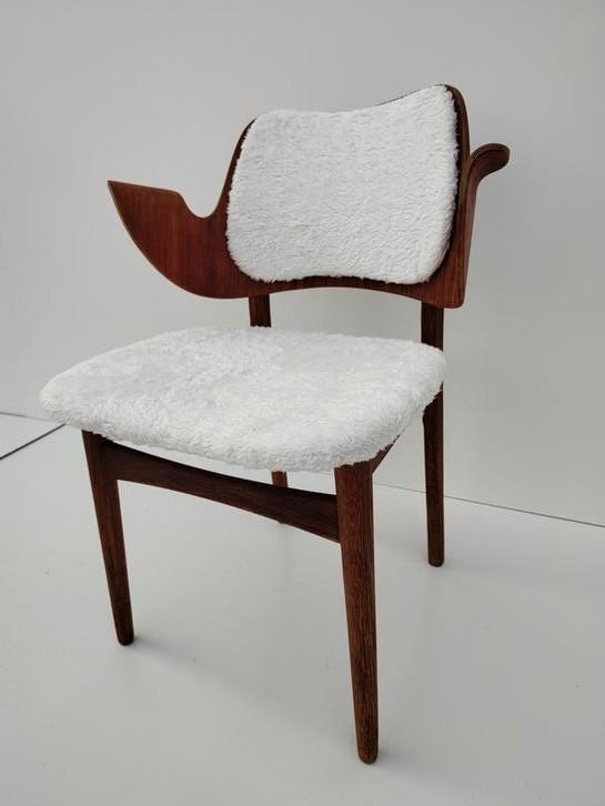 Arne Hovmand stoel, Huis en Inrichting, Stoelen, Gebruikt, Eén, Stof, Wit, Ophalen of Verzenden