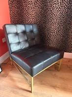 Loods 5 Zwarte Leren Stoel, Huis en Inrichting, Stoelen, Gebruikt, Zwart, Leer, Ophalen of Verzenden