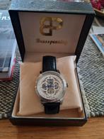 Nieuw automatisch horloge skeleton, Leer, Staal, Polshorloge, Nieuw