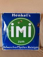 Emaille bord. Reclame bord. Henkel's IMI. 1930, Verzamelen, Reclamebord, Gebruikt, Ophalen of Verzenden