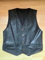 Zwart leren gilet (gevoerd) mt M izgs, Kleding | Heren, Kostuums en Colberts, Ophalen of Verzenden, Gedragen, Maat 48/50 (M), Zwart
