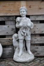 betonnen beeld / jongen met schaap, Tuin en Terras, Tuinbeelden, Ophalen, Nieuw, Beton, Dierenbeeld